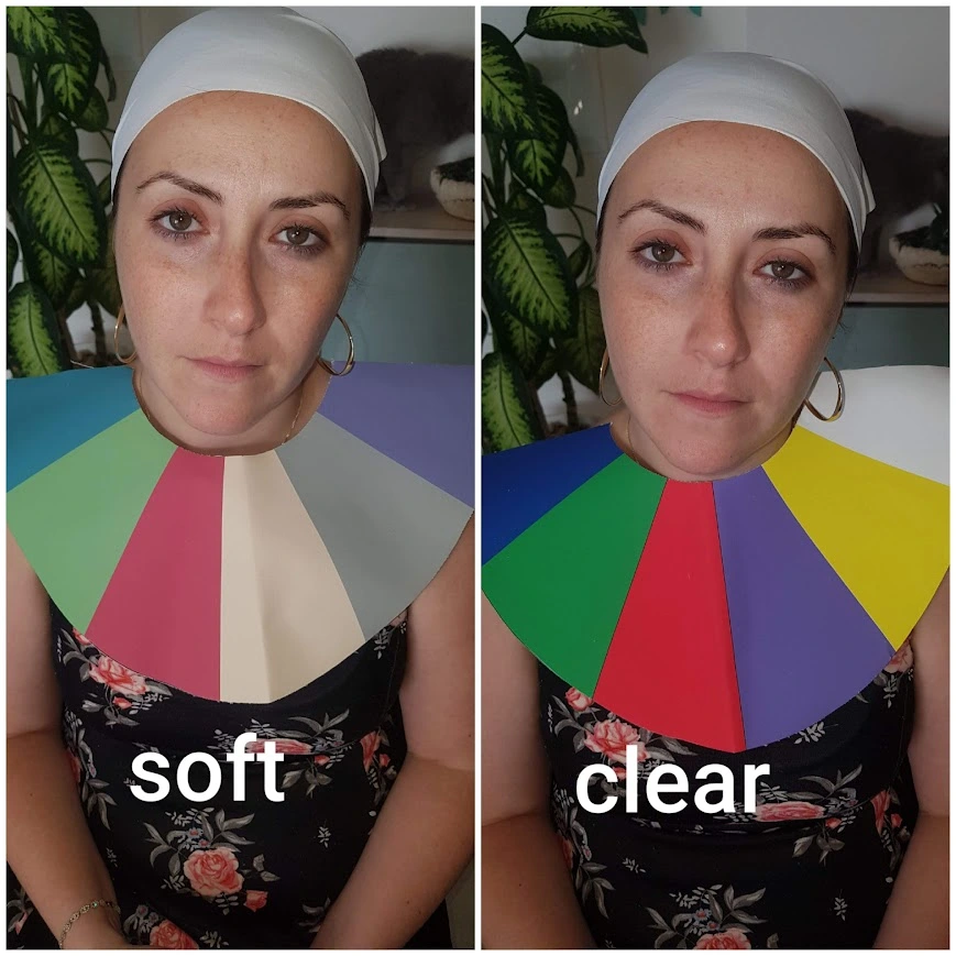 בדיקה של התאמת צבעים ללקוחה צבעים בסיסים לעומת צבעים רכים